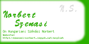 norbert szenasi business card